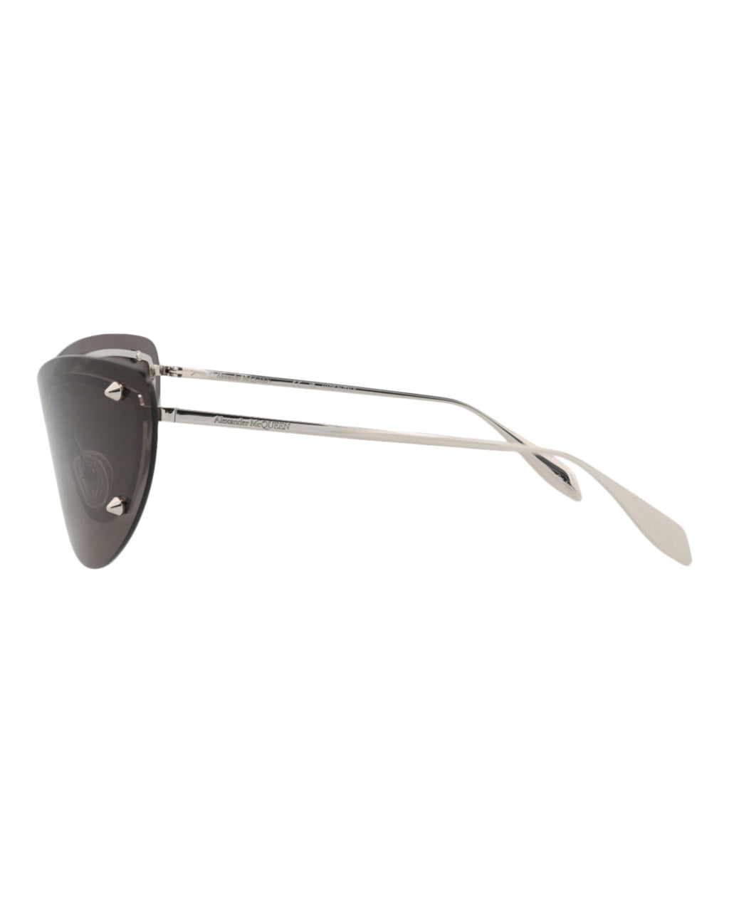 Alexander McQueen Womens Cat Eye Silver Silver Grey Fashion Designer Eyewear
