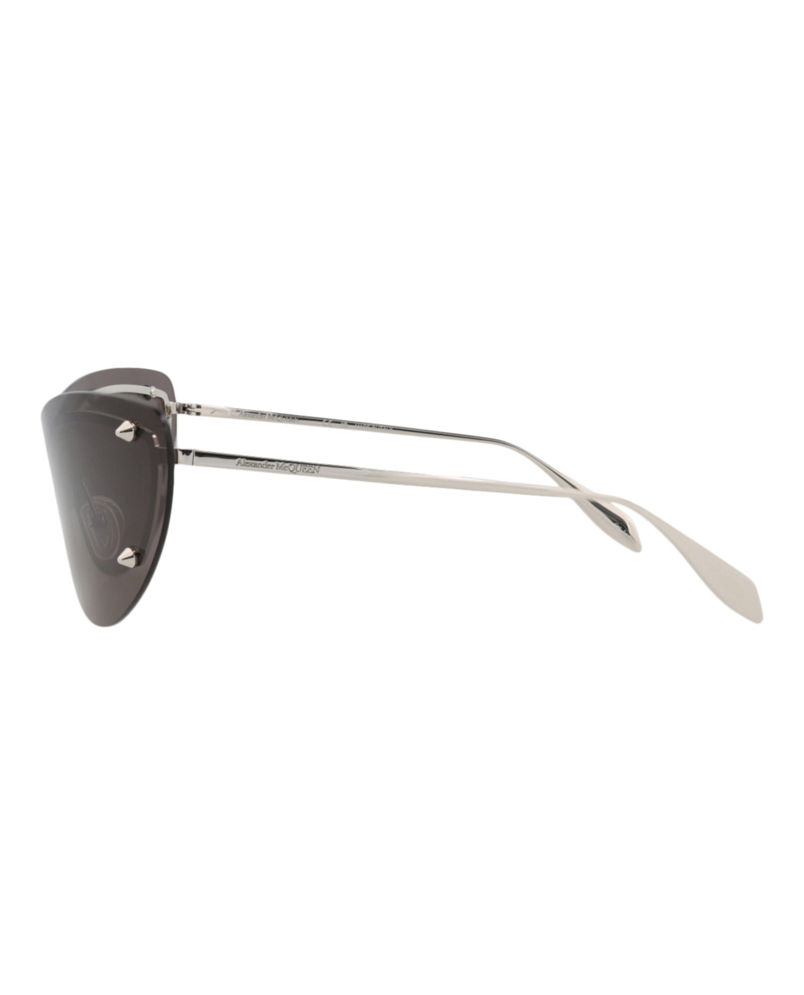 Alexander McQueen Womens Cat Eye Silver Silver Grey Fashion Designer Eyewear