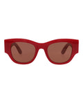 Alexander McQueen Womens Square/Rectangle Red Red Brown Fashion Designer Eyewear