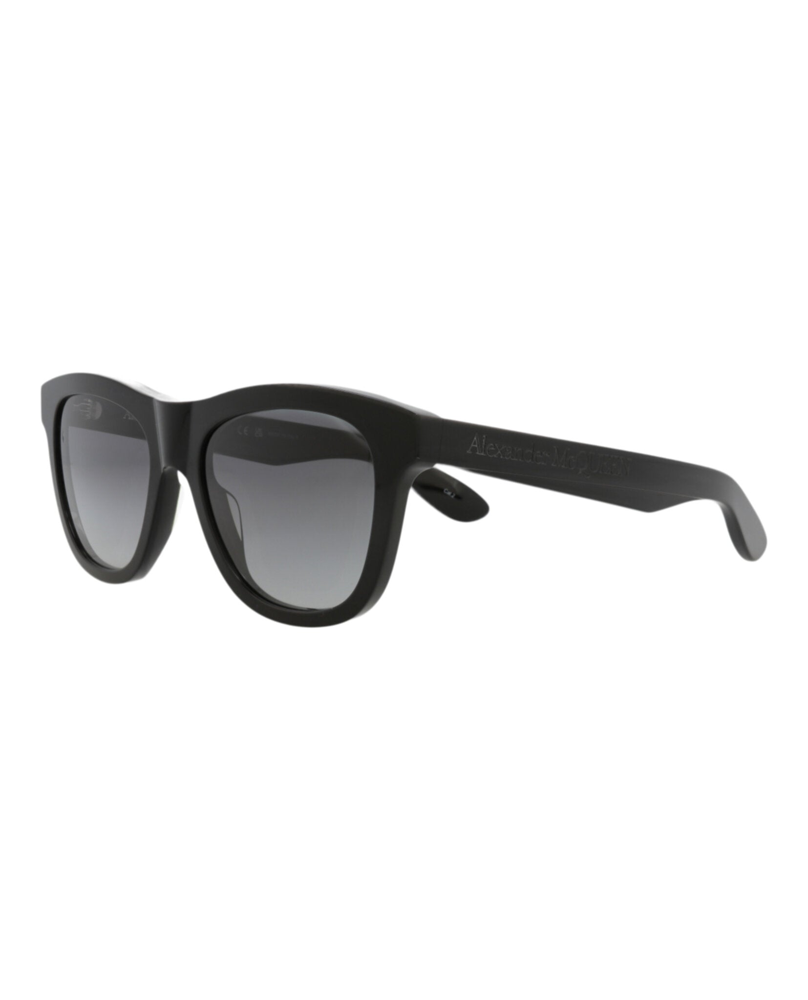 Alexander McQueen Mens Square/Rectangle Black Black Grey Fashion Designer Eyewear