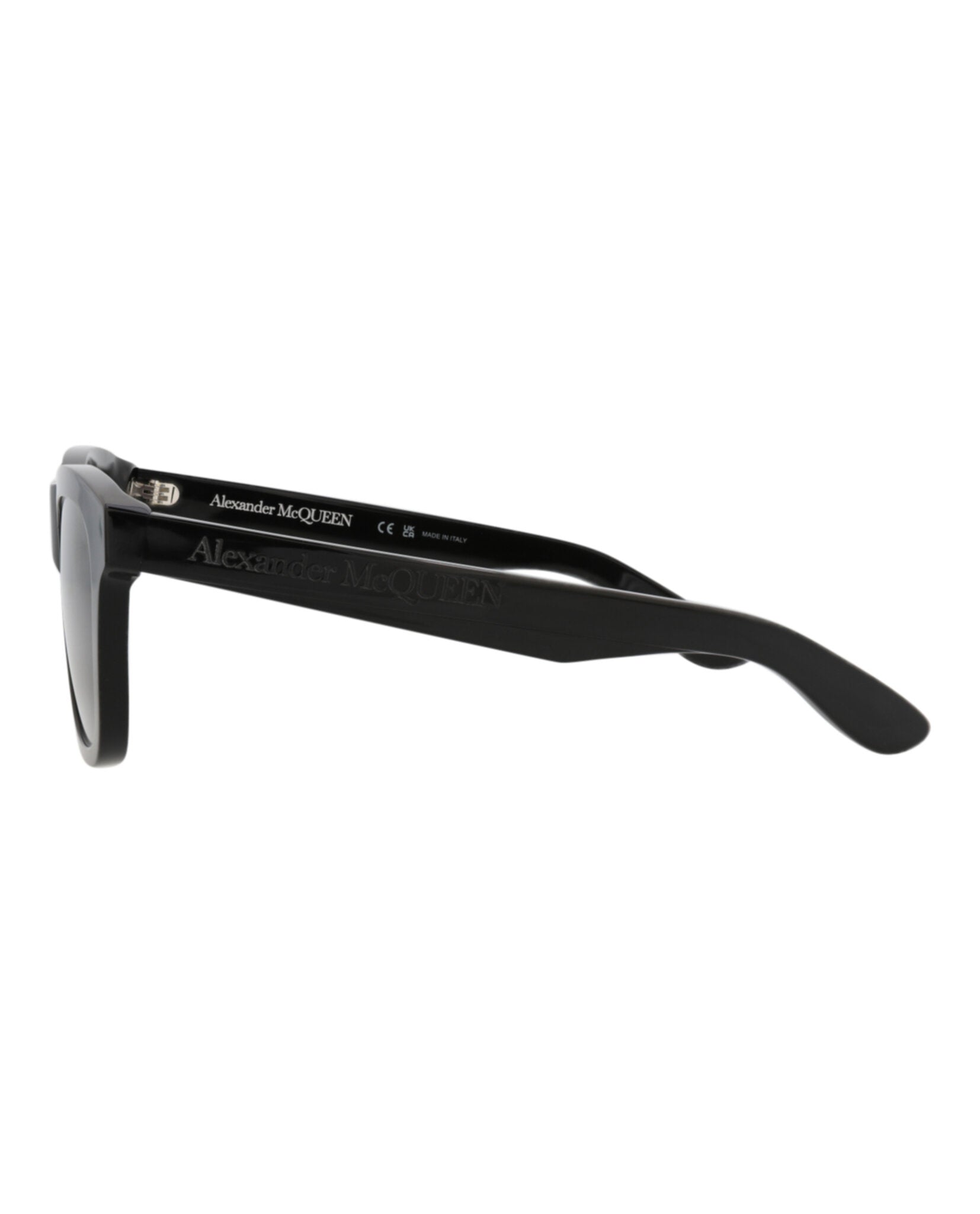 Alexander McQueen Mens Square/Rectangle Black Black Grey Fashion Designer Eyewear