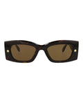Alexander McQueen Unisex Square/Rectangle Havana Havana Brown Fashion Designer Eyewear