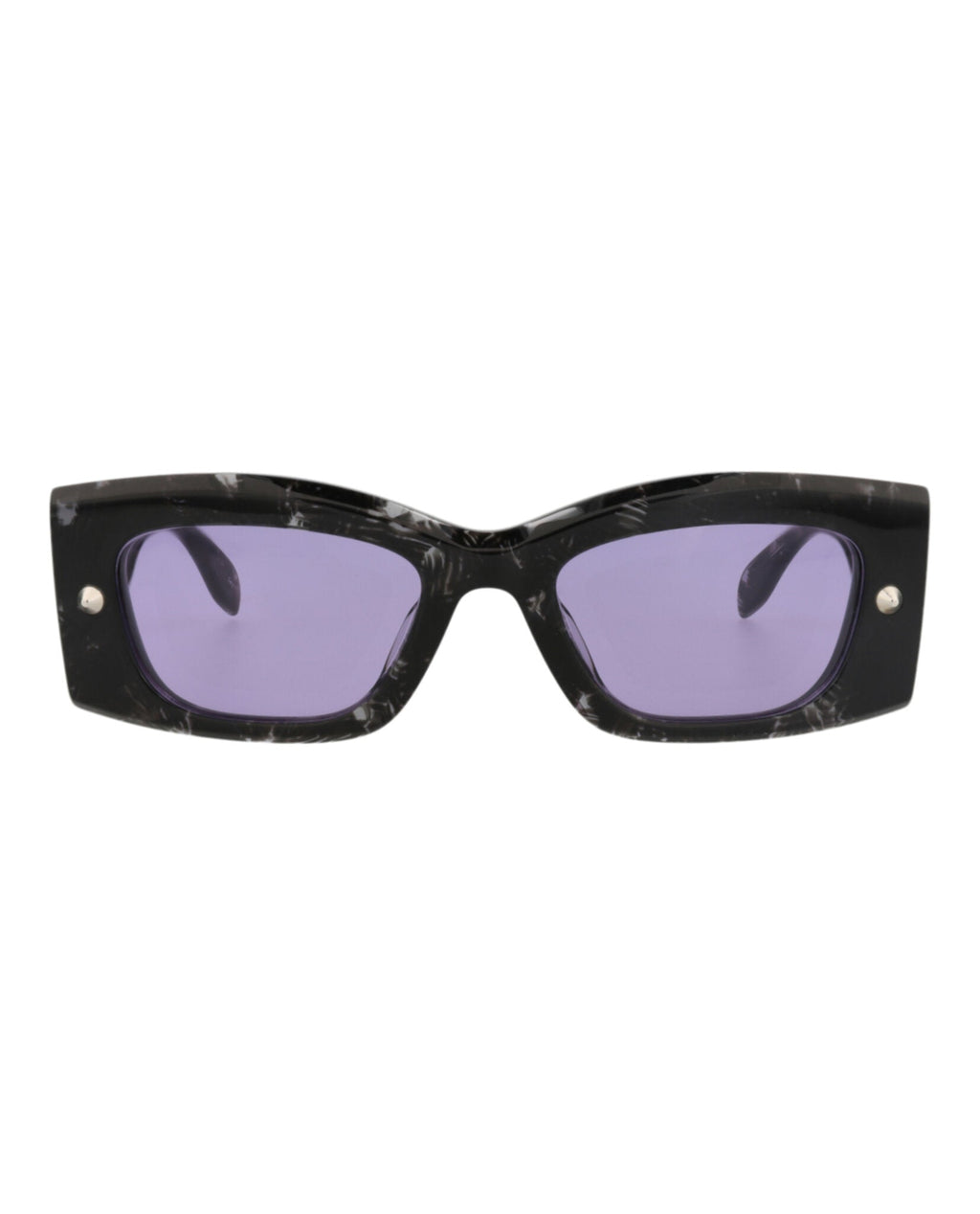 Alexander McQueen Unisex Square/Rectangle Havana Havana Violet Fashion Designer Eyewear