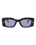 Alexander McQueen Unisex Square/Rectangle Havana Havana Violet Fashion Designer Eyewear