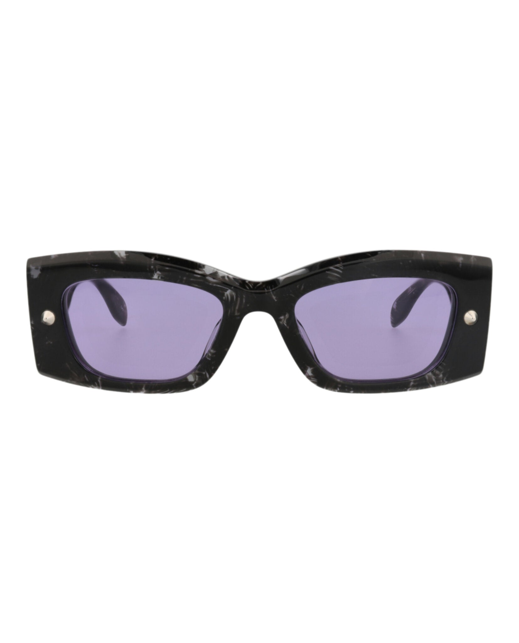 Alexander McQueen Unisex Square/Rectangle Havana Havana Violet Fashion Designer Eyewear