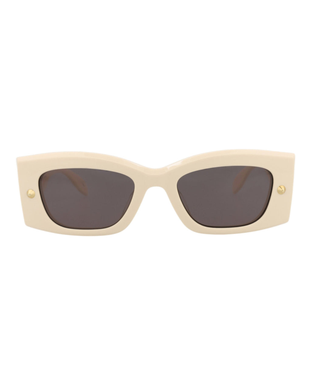 Alexander McQueen Unisex Square/Rectangle Ivory Ivory Grey Fashion Designer Eyewear Ivory Ivory Grey
