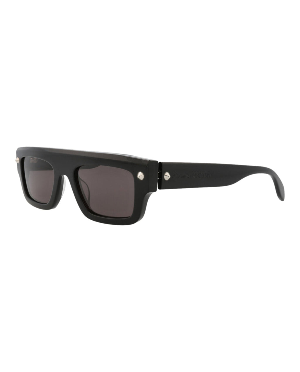 Alexander McQueen Unisex Square/Rectangle Black Black Grey Fashion Designer Eyewear