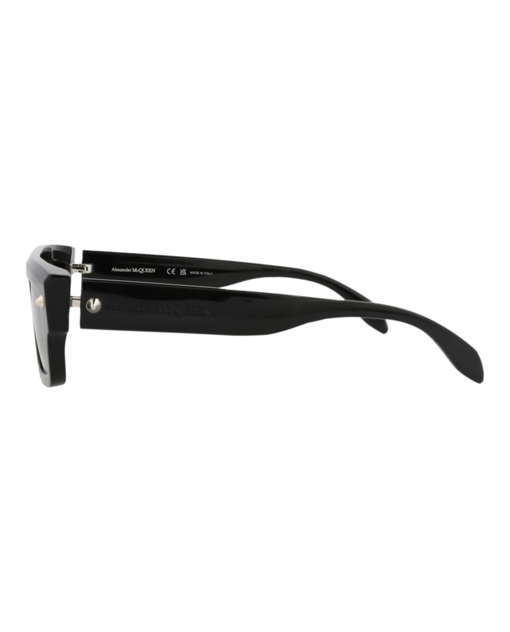 Alexander McQueen Unisex Square/Rectangle Black Black Grey Fashion Designer Eyewear