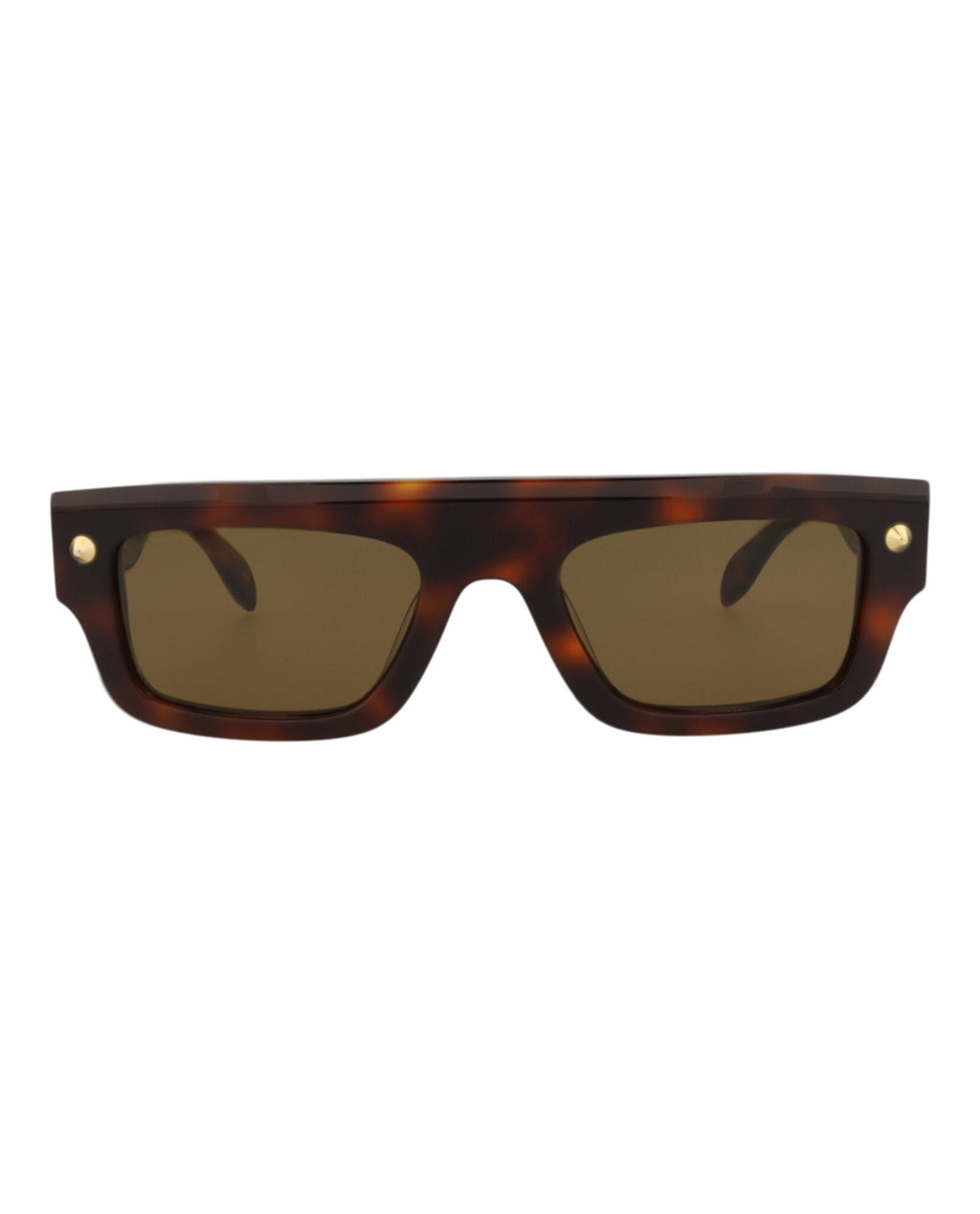 Alexander McQueen Unisex Square/Rectangle Havana Havana Brown Fashion Designer Eyewear Havana Havana Brown