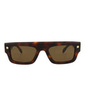 Alexander McQueen Unisex Square/Rectangle Havana Havana Brown Fashion Designer Eyewear Havana Havana Brown