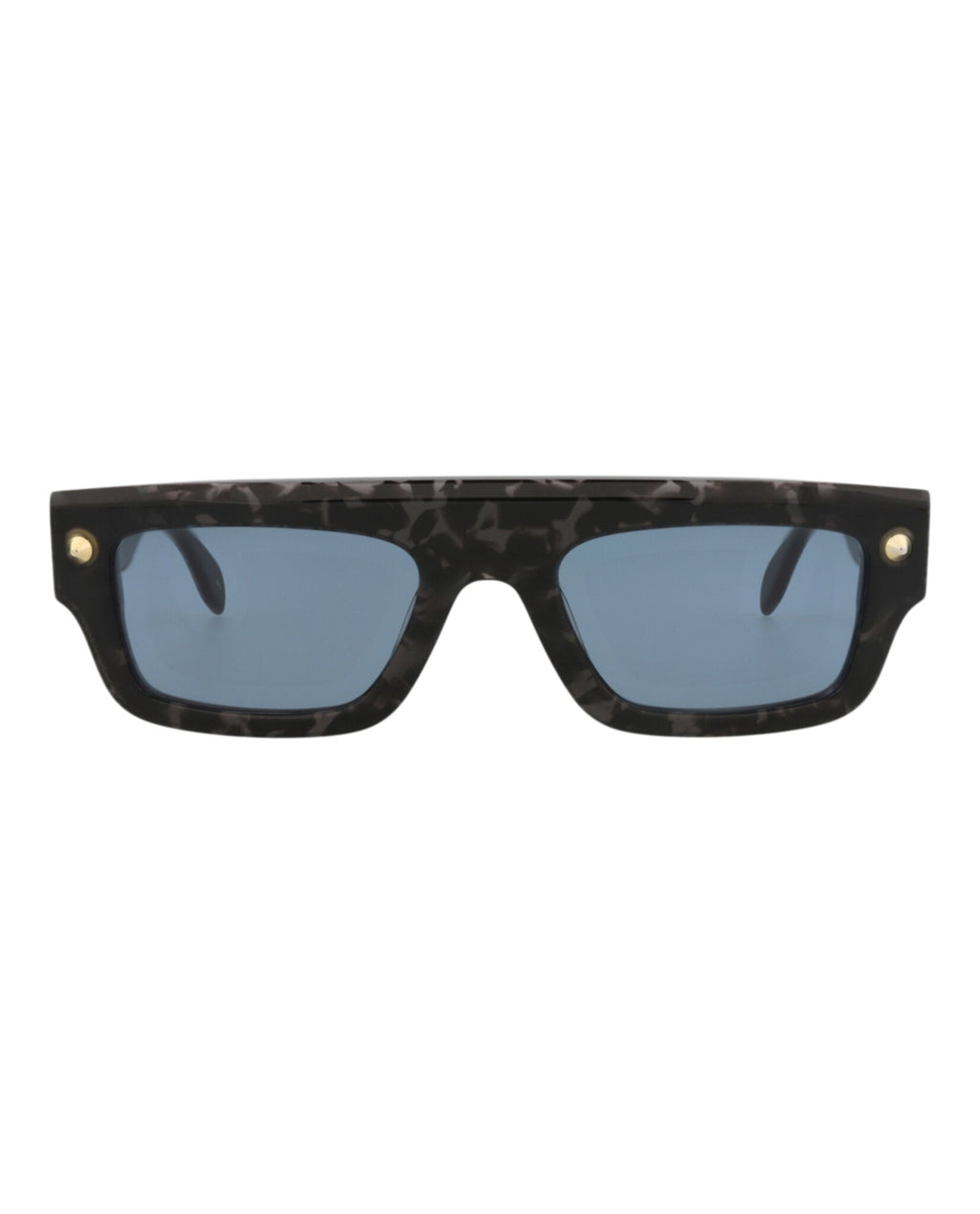 Alexander McQueen Unisex Square/Rectangle Havana Havana Blue Fashion Designer Eyewear