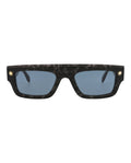 Alexander McQueen Unisex Square/Rectangle Havana Havana Blue Fashion Designer Eyewear