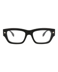 Alexander McQueen Unisex Square/Rectangle Black Black Transparent Fashion Designer Eyewear
