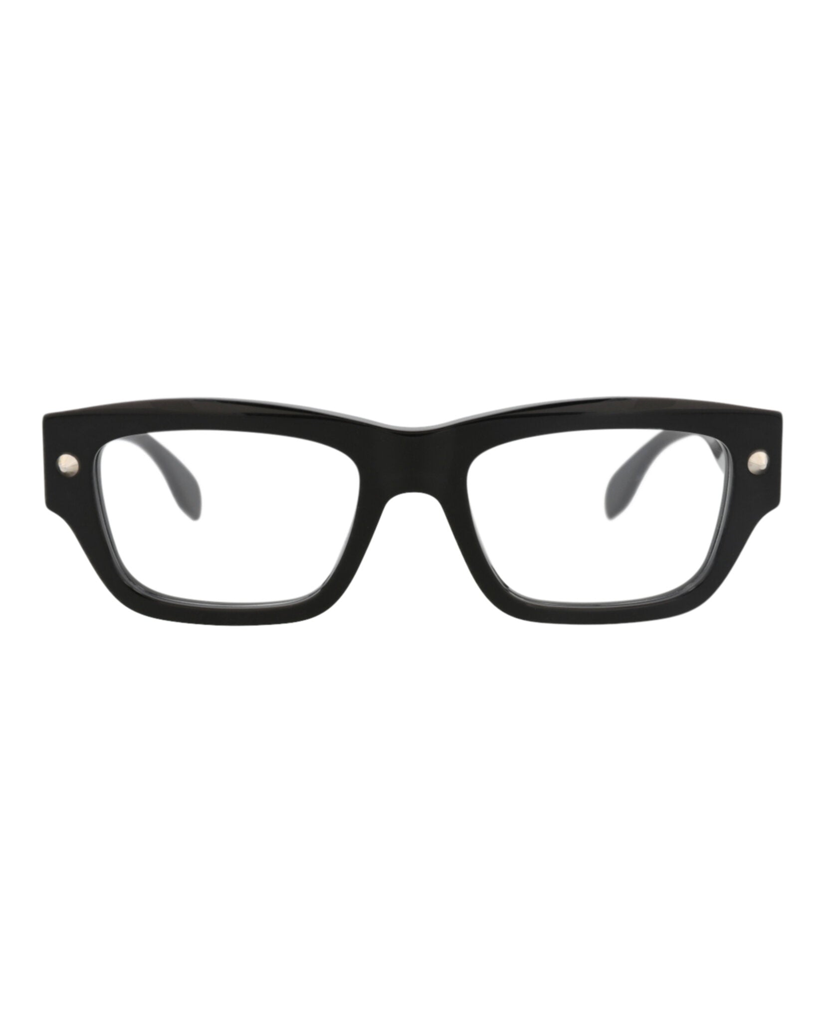 Alexander McQueen Unisex Square/Rectangle Black Black Transparent Fashion Designer Eyewear