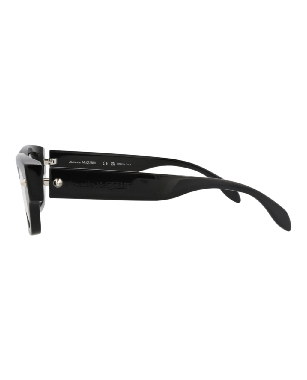 Alexander McQueen Unisex Square/Rectangle Black Black Transparent Fashion Designer Eyewear