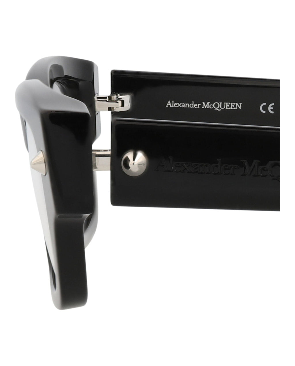 Alexander McQueen Unisex Square/Rectangle Black Black Transparent Fashion Designer Eyewear