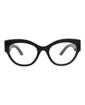 Alexander McQueen Womens Cat Eye Black Black Transparent Fashion Designer Eyewear