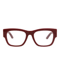 Alexander McQueen Womens Square/Rectangle Burgundy Burgundy Transparent Fashion Designer Eyewear