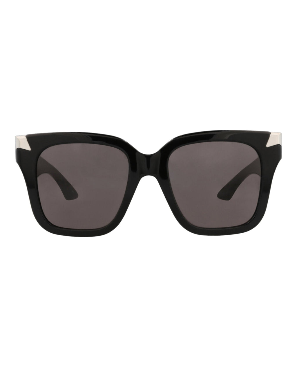 Alexander McQueen Womens Square/Rectangle Black Black Grey Fashion Designer Eyewear