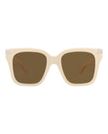 Alexander McQueen Womens Square/Rectangle Ivory Ivory Brown Fashion Designer Eyewear