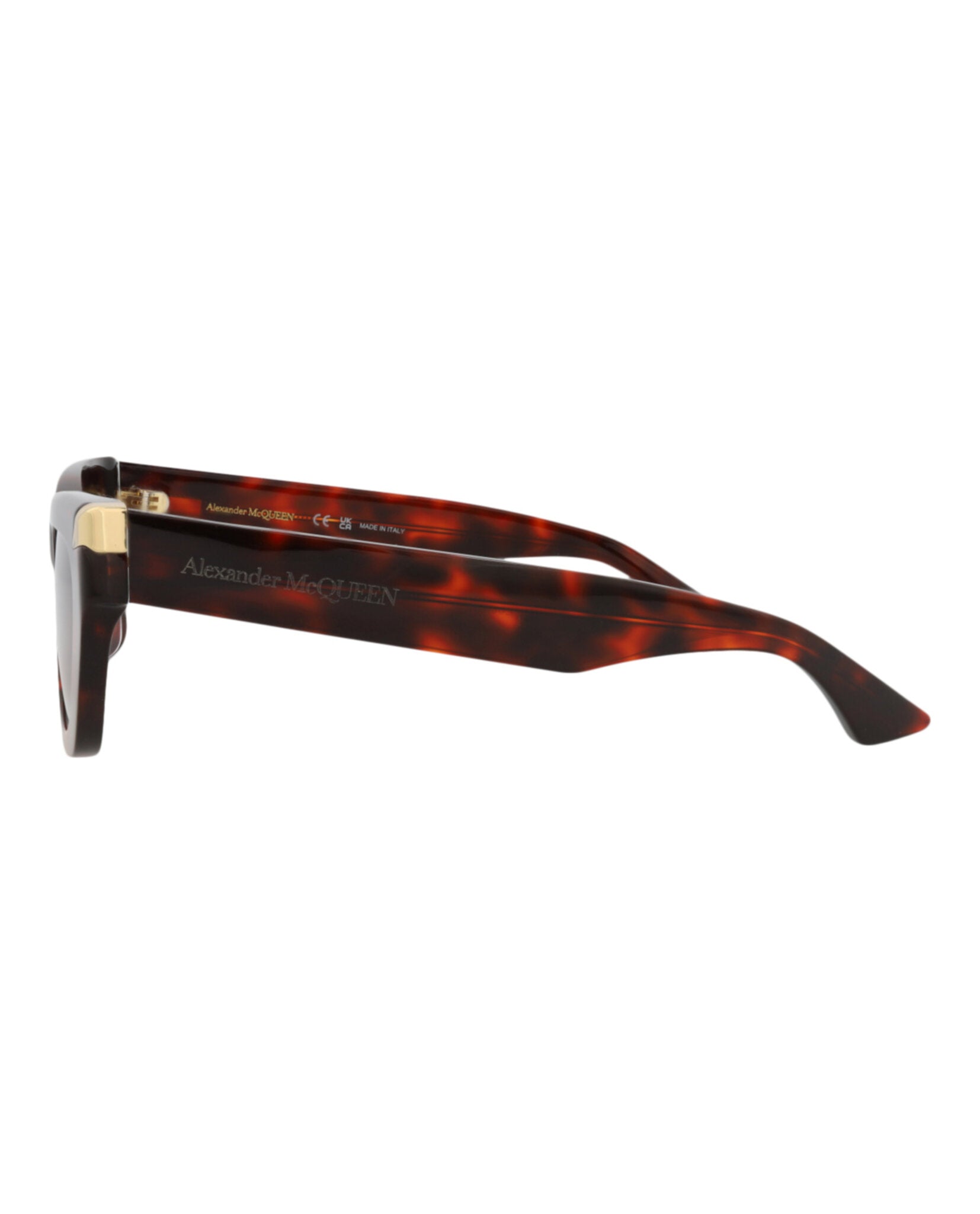 Alexander McQueen Womens Cat Eye Havana Havana Brown Fashion Designer Eyewear