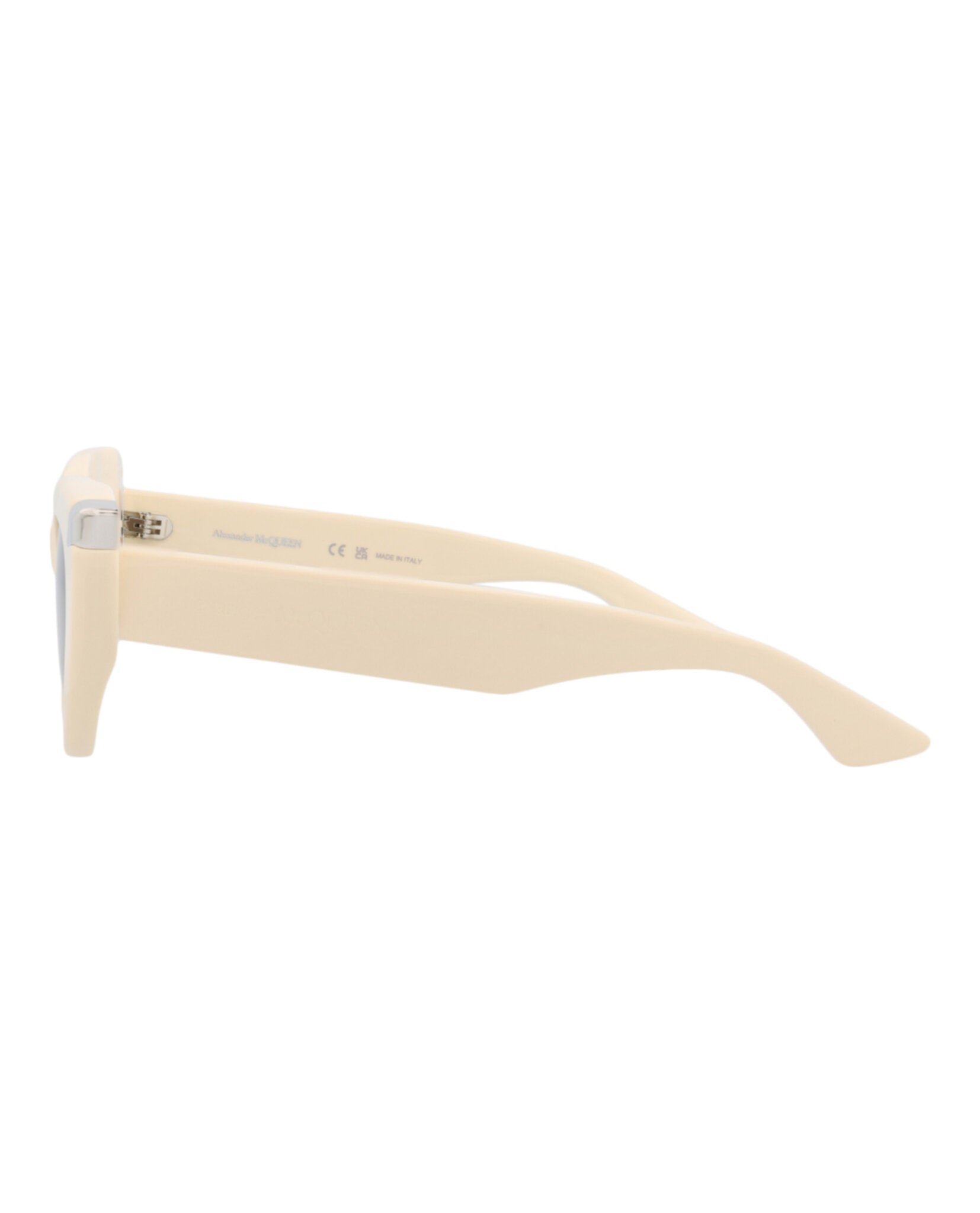 Alexander McQueen Womens Cat Eye Ivory Ivory Brown Fashion Designer Eyewear