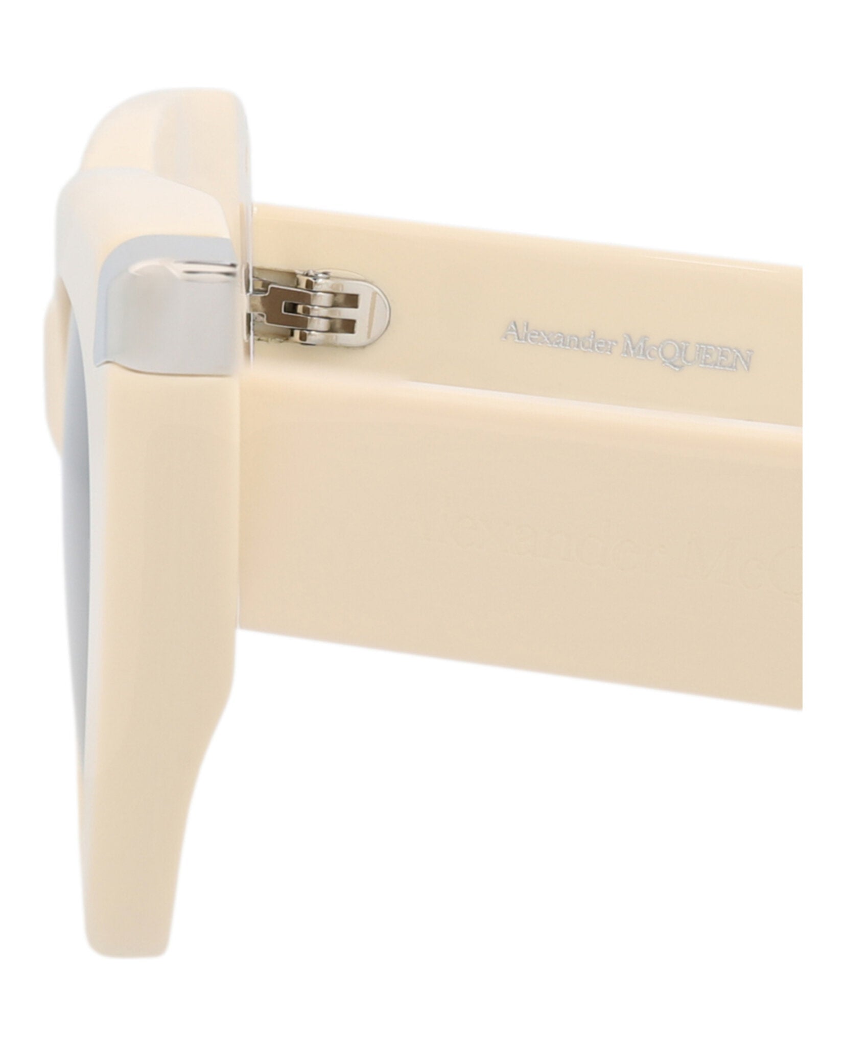 Alexander McQueen Womens Cat Eye Ivory Ivory Brown Fashion Designer Eyewear