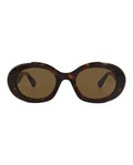 Alexander McQueen Womens Round/Oval Havana Havana Brown Fashion Designer Eyewear
