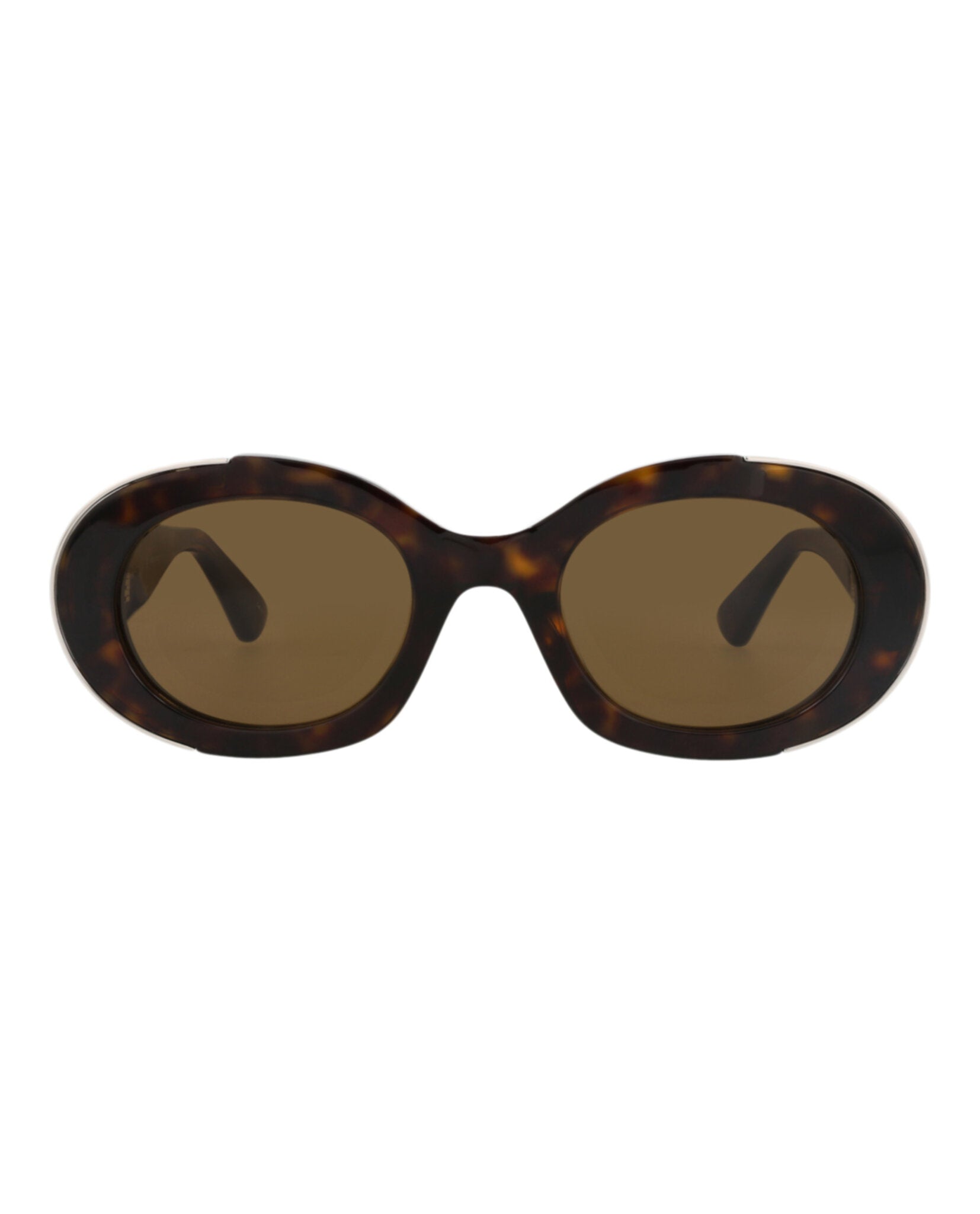 Alexander McQueen Womens Round/Oval Havana Havana Brown Fashion Designer Eyewear