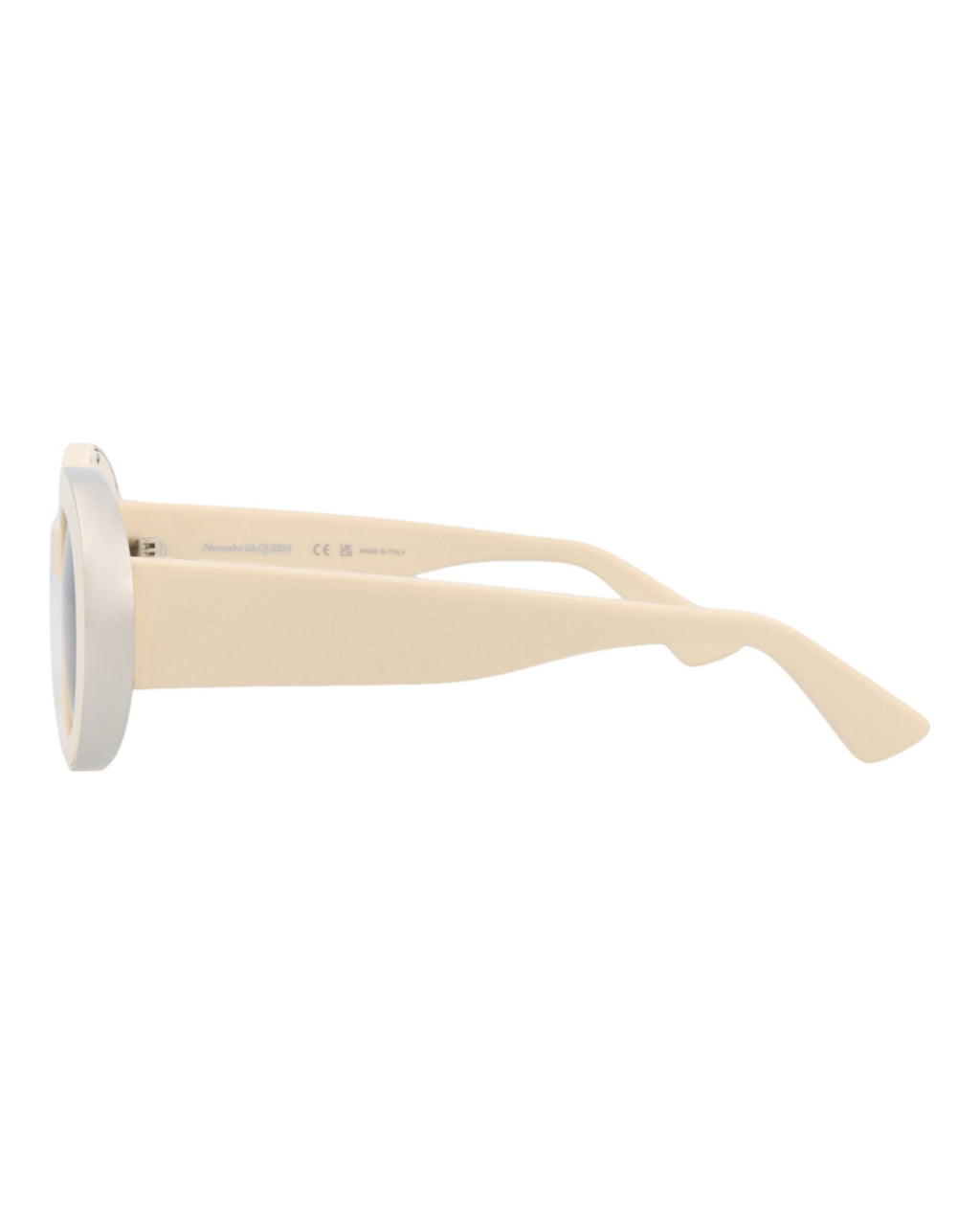 Alexander McQueen Womens Round/Oval Ivory Ivory Brown Fashion Designer Eyewear