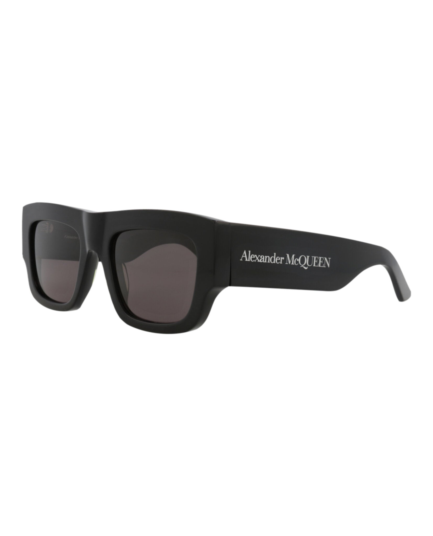 Alexander McQueen Mens Square/Rectangle Black Black Grey Fashion Designer Eyewear