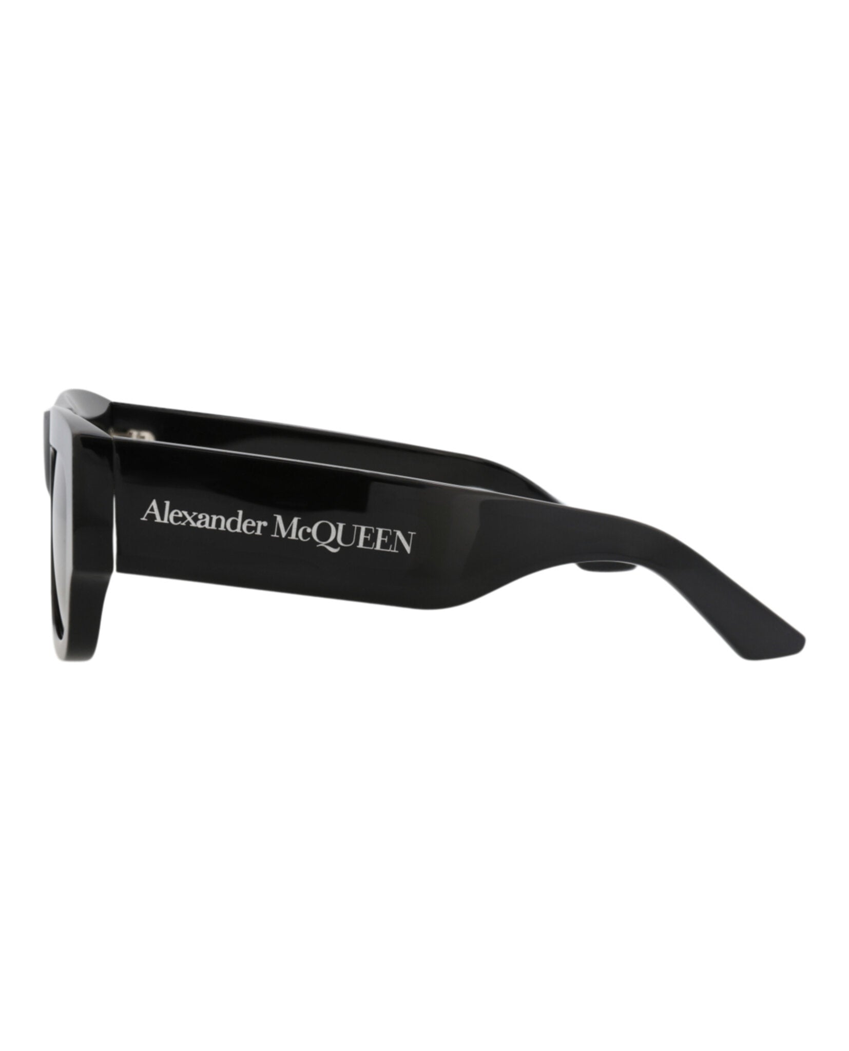 Alexander McQueen Mens Square/Rectangle Black Black Grey Fashion Designer Eyewear