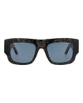 Alexander McQueen Mens Square/Rectangle Havana Havana Blue Fashion Designer Eyewear