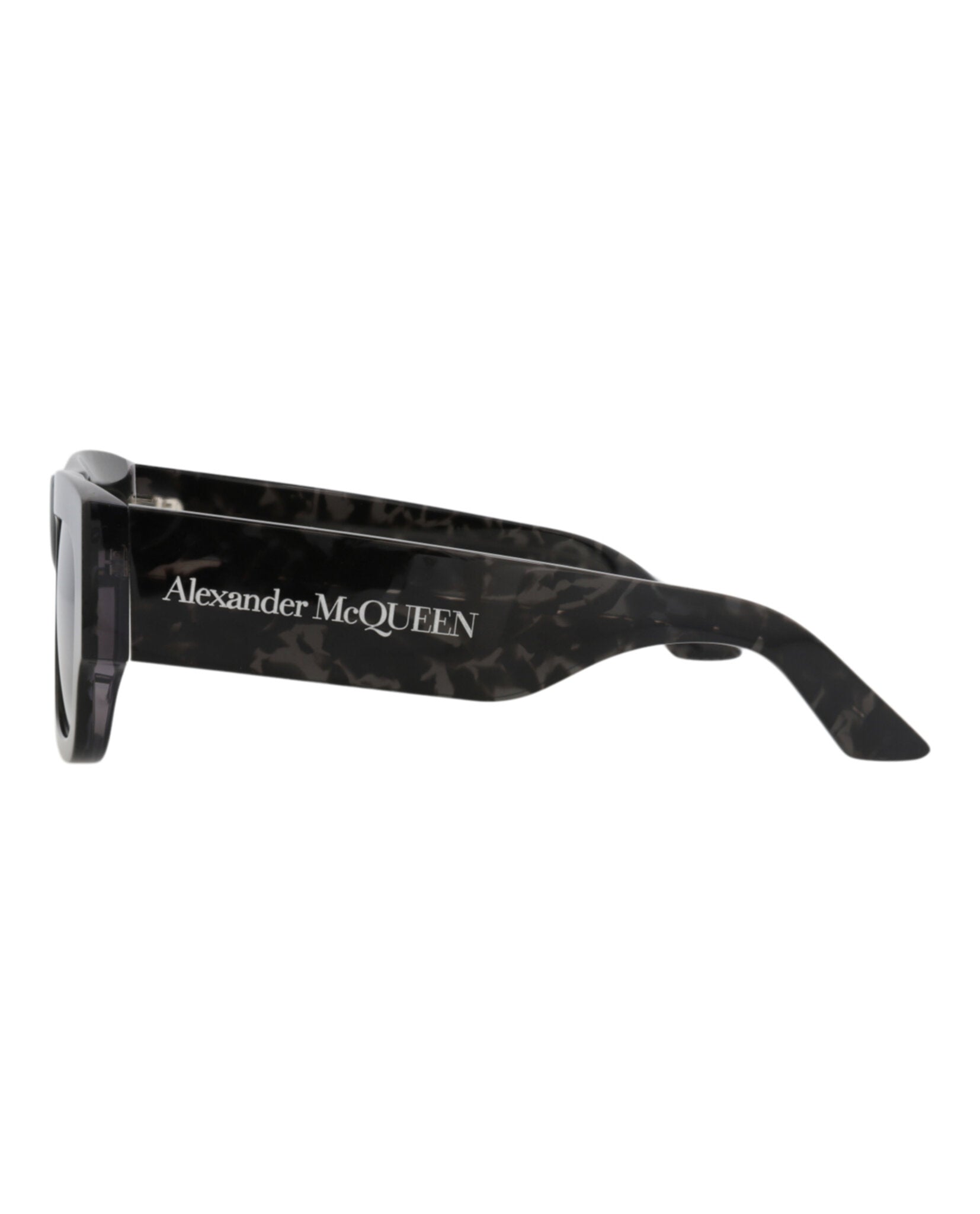 Alexander McQueen Mens Square/Rectangle Havana Havana Blue Fashion Designer Eyewear