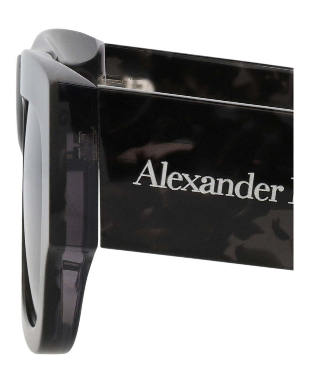Alexander McQueen Mens Square/Rectangle Havana Havana Blue Fashion Designer Eyewear