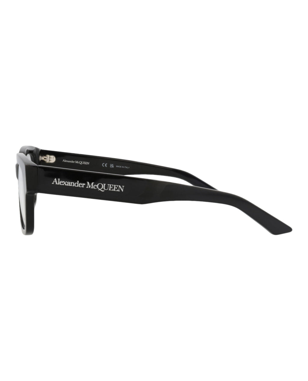 Alexander McQueen Mens Square/Rectangle Black Black Transparent Fashion Designer Eyewear