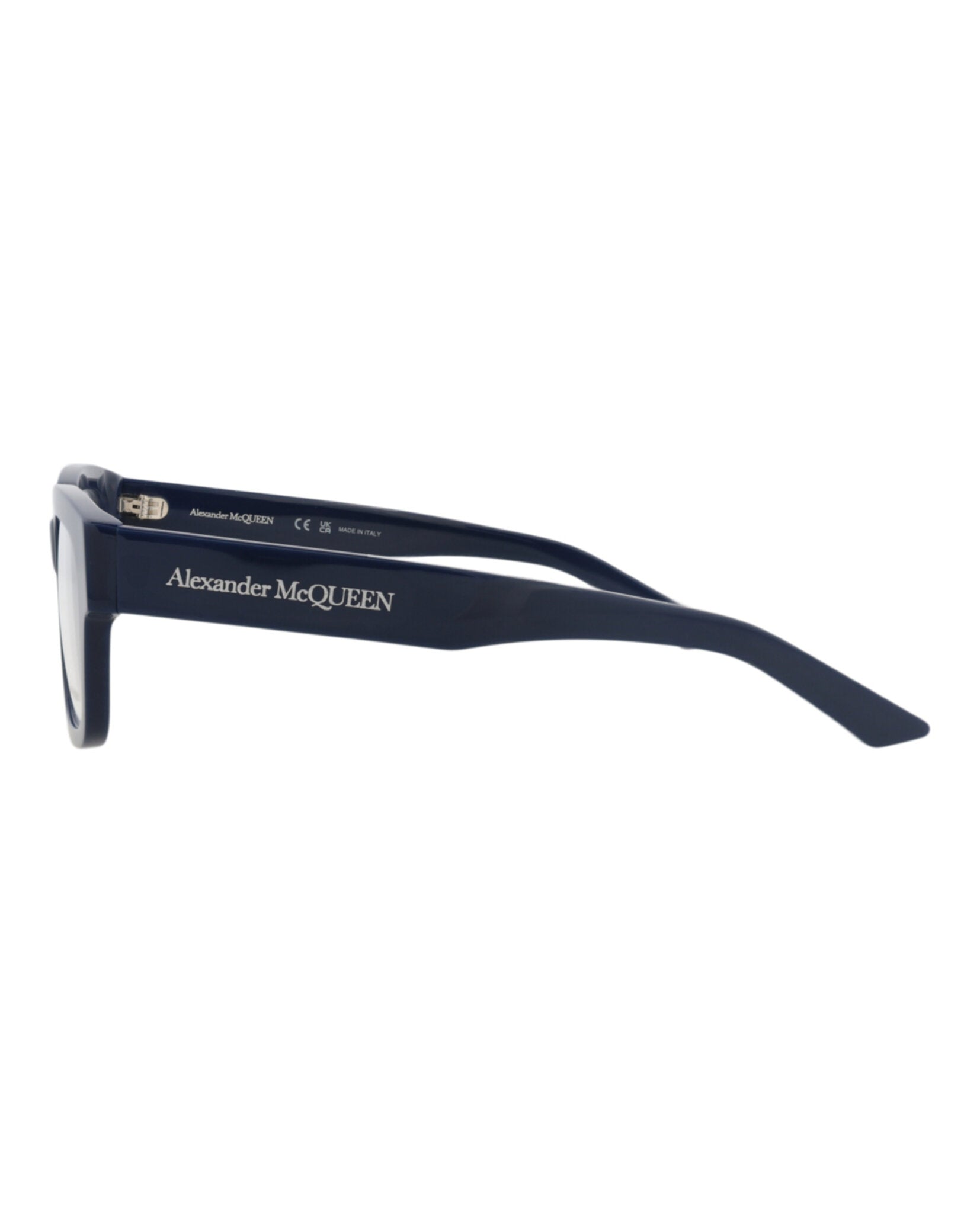 Alexander McQueen Mens Square/Rectangle Blue Blue Transparent Fashion Designer Eyewear