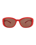 Alexander McQueen Womens Round/Oval Red Red Brown Fashion Designer Eyewear
