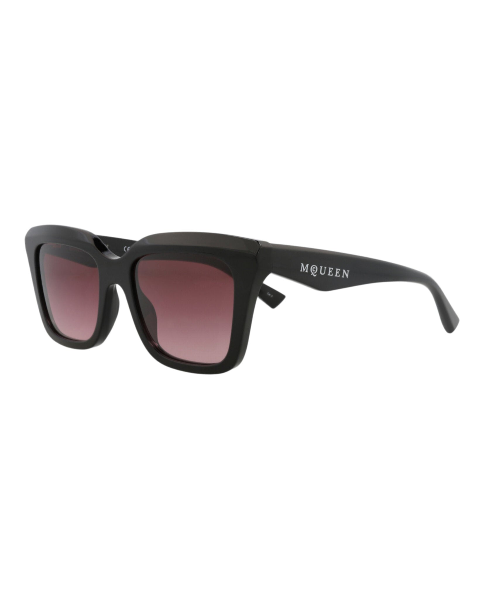 Alexander McQueen Womens Square/Rectangle Black Black Violet Fashion Designer Eyewear