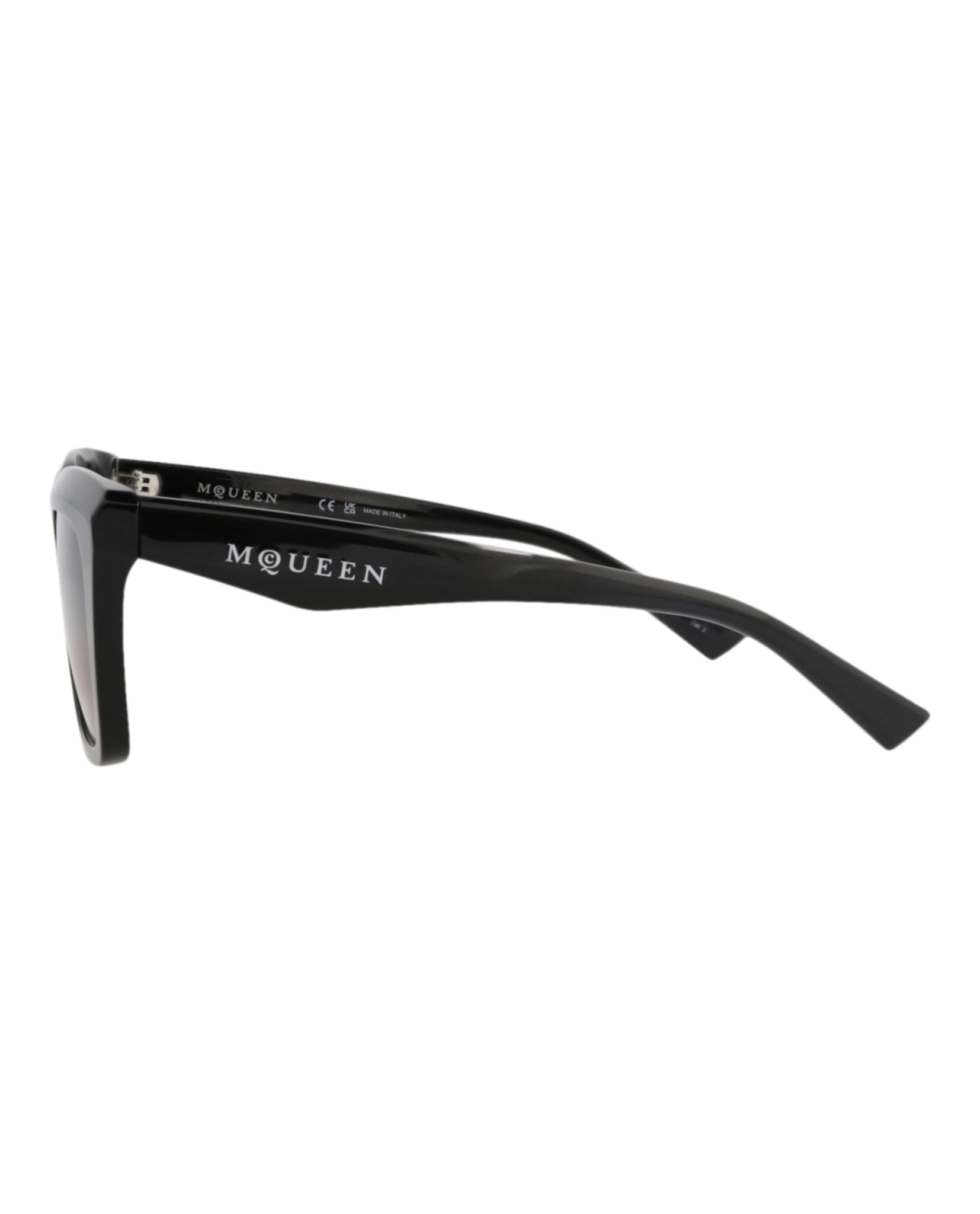 Alexander McQueen Womens Square/Rectangle Black Black Violet Fashion Designer Eyewear