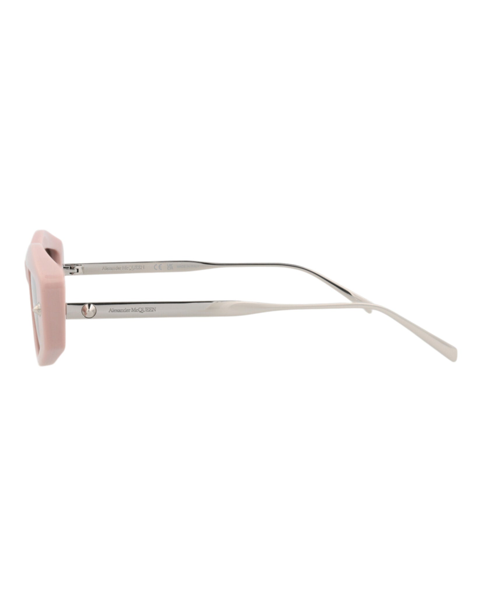 Alexander McQueen Womens Square/Rectangle Pink Silver Grey Fashion Designer Eyewear