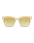Alexander McQueen Womens Square/Rectangle Ivory Gold Yellow Fashion Designer Eyewear