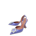 Amina Muaddi Lilac Begum Crystal Satin Slingback 38