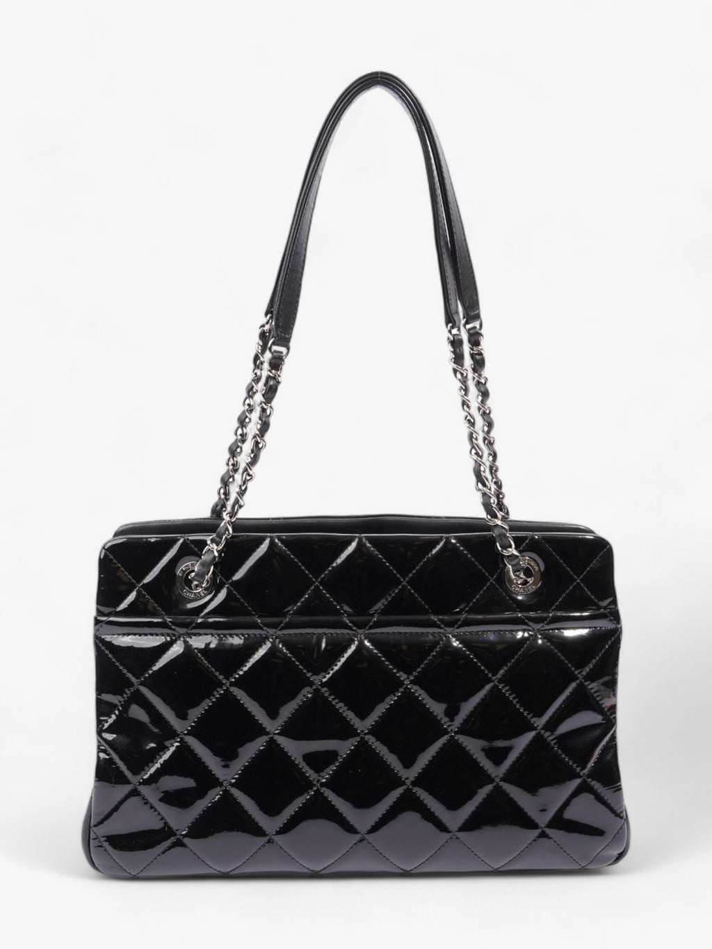Chanel Timeless CC Shopping Tote Black Patent Leather Medium