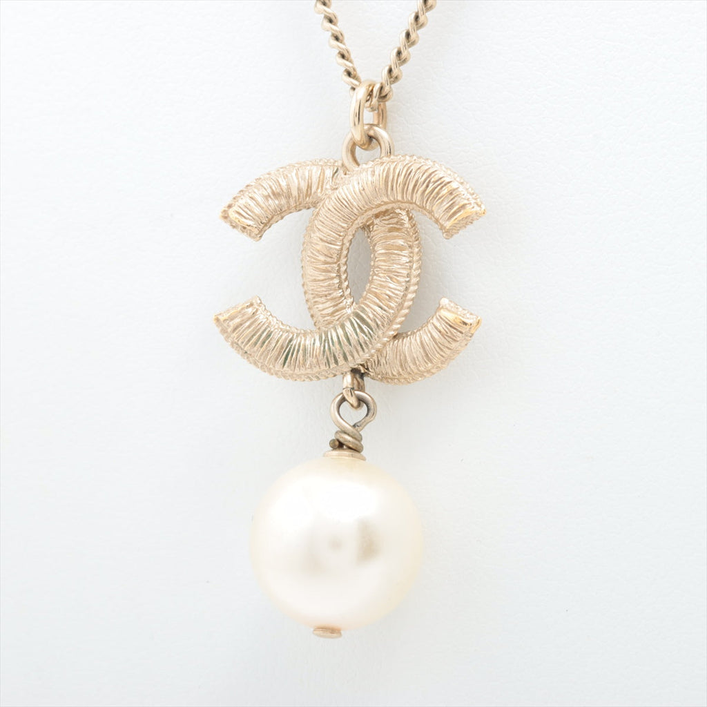Chanel Coco Mark Long Pearl Drop Necklace Costume Jewellery