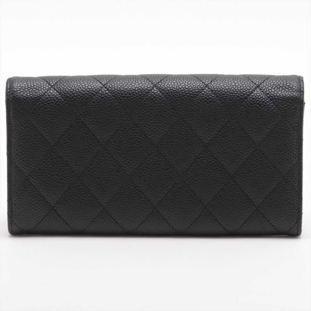 Chanel Long Caviar Black Wallet