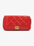 Chanel Coin Case Red Lambskin Leather