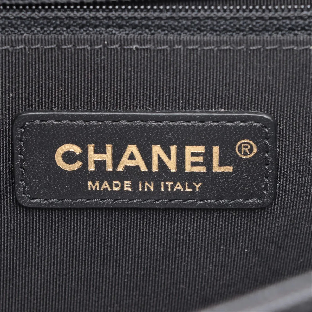 Black Caviar Calfskin Large Boy Chanel Flap Closure Handbag (Rented Out)