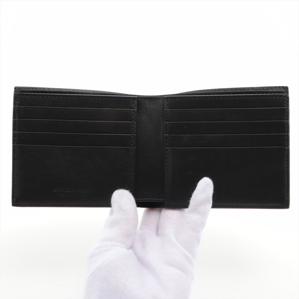 Bottega Veneta Intrecciato Black Calfskin Leather Bi-Fold Wallet [Clearance Sale]