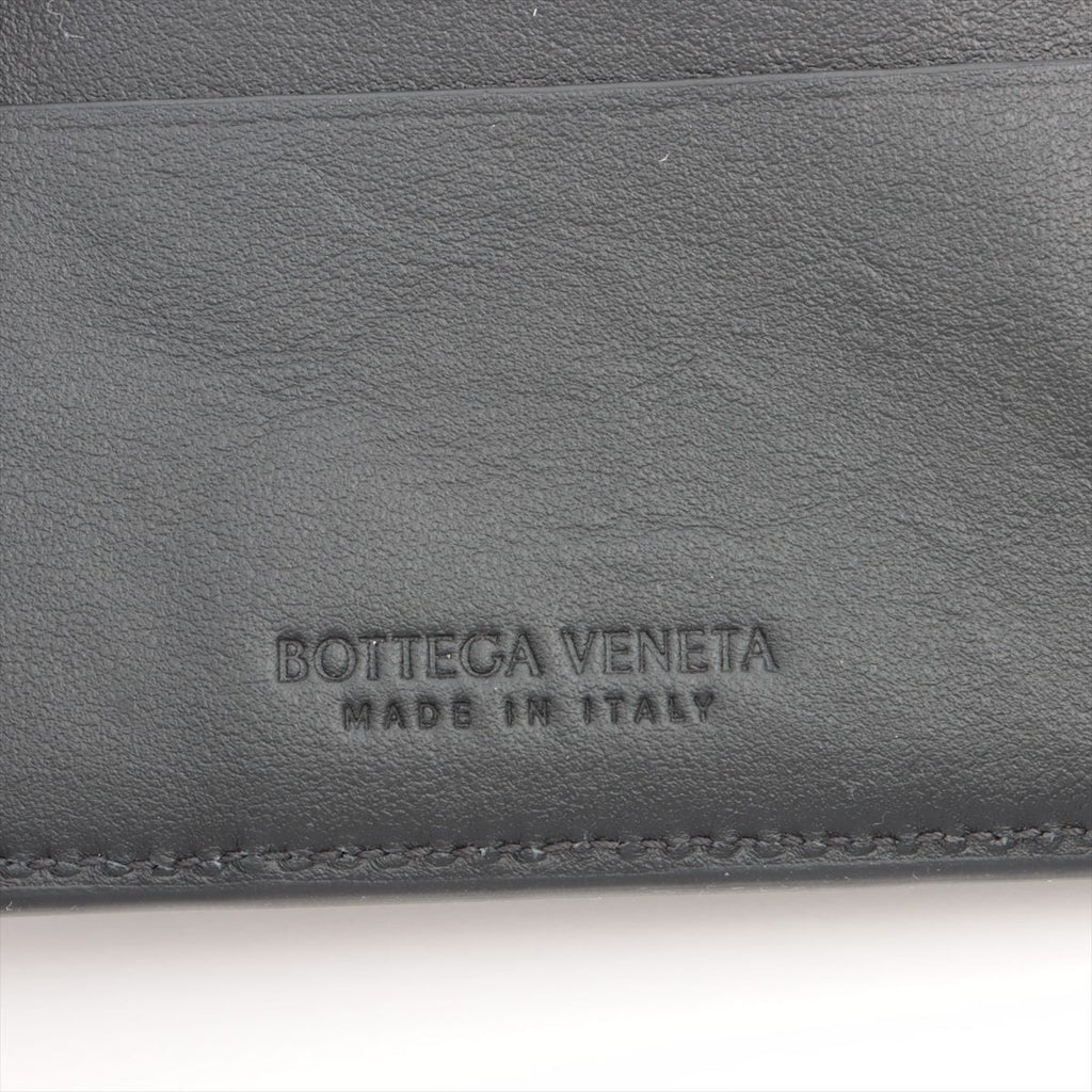 Bottega Veneta Intrecciato Black Calfskin Leather Bi-Fold Wallet [Clearance Sale]